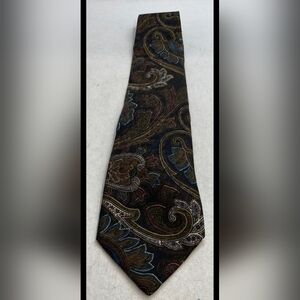 Fendi Paisley Silk Tie in Black, Brown, Blue